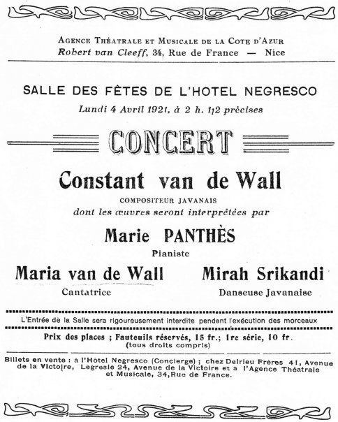 Affiche concert hotel Negresco