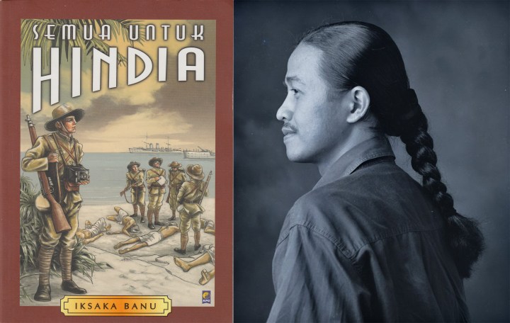 Iksaka Banu dan sampul depan bukunjaIksaka Banu dan sampul depan bukunja