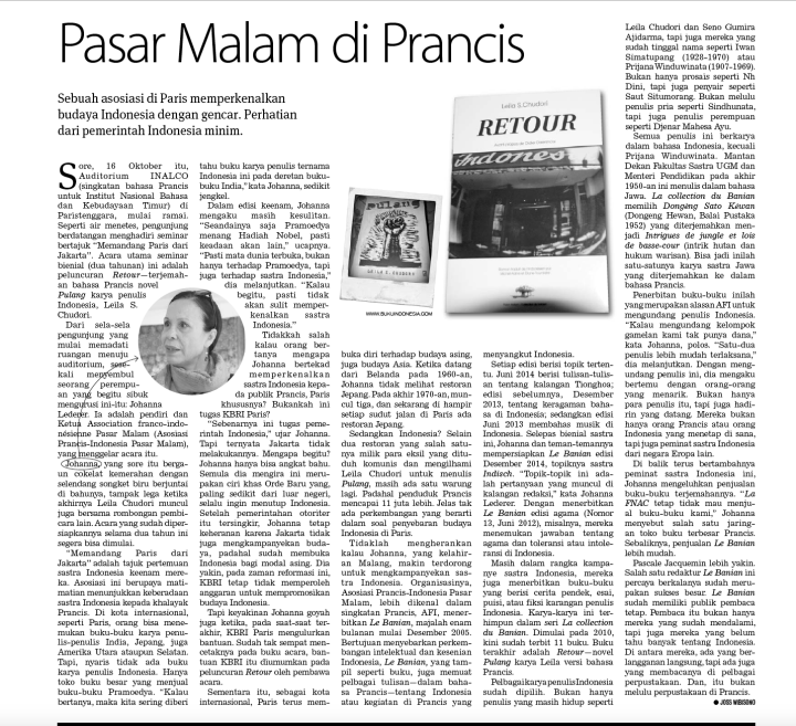 Artikel ini ketika nongol di Koran Tempo edisi 16 November 2014 (halaman 22)