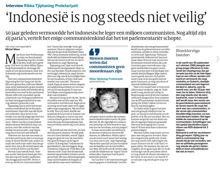 Ribka Tjiptaning diwawantjarai de Volkskrant