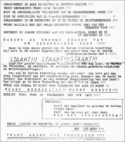 stakingsoproep alias selebaran jang berisi seruan mogok