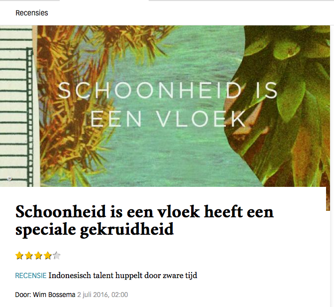 Tampang resensi ini di situs harian de Volkskrant