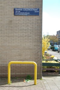 Taburan bunga di Irawan Soejonostraat. Osdorp. Amsterdam barat