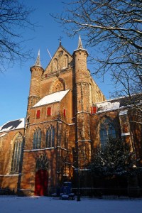 Pieterskerk - Leiden, sewaktu musim saldju