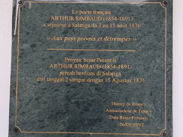 Plakat mengenang Arthur Rimbaud di Salatiga