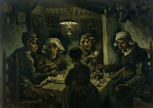 Aardapeleters alias pemakan kentang (https://nl.wikipedia.org/wiki/Vincent_van_Gogh#/media/File:Van-willem-vincent-gogh-die-kartoffelesser-03850.jpg)