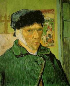 Potret diri Vincent van Gogh dengan telinga dibalut (https://nl.wikipedia.org/wiki/Vincent_van_Gogh#/media/File:VanGogh-self-portrait-with_bandaged_ear.jpg)