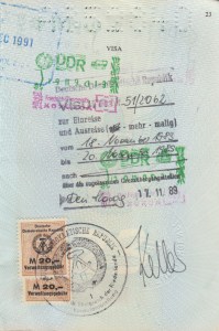 Visum untuk masuk Djerman Timur, sebelum negara ini gulung tikar